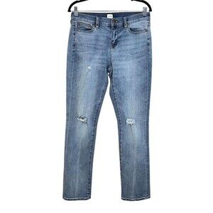 J. Crew Jeans Women’s 27 Light Wash Distressed Y2k Classic Denim Ripped Street